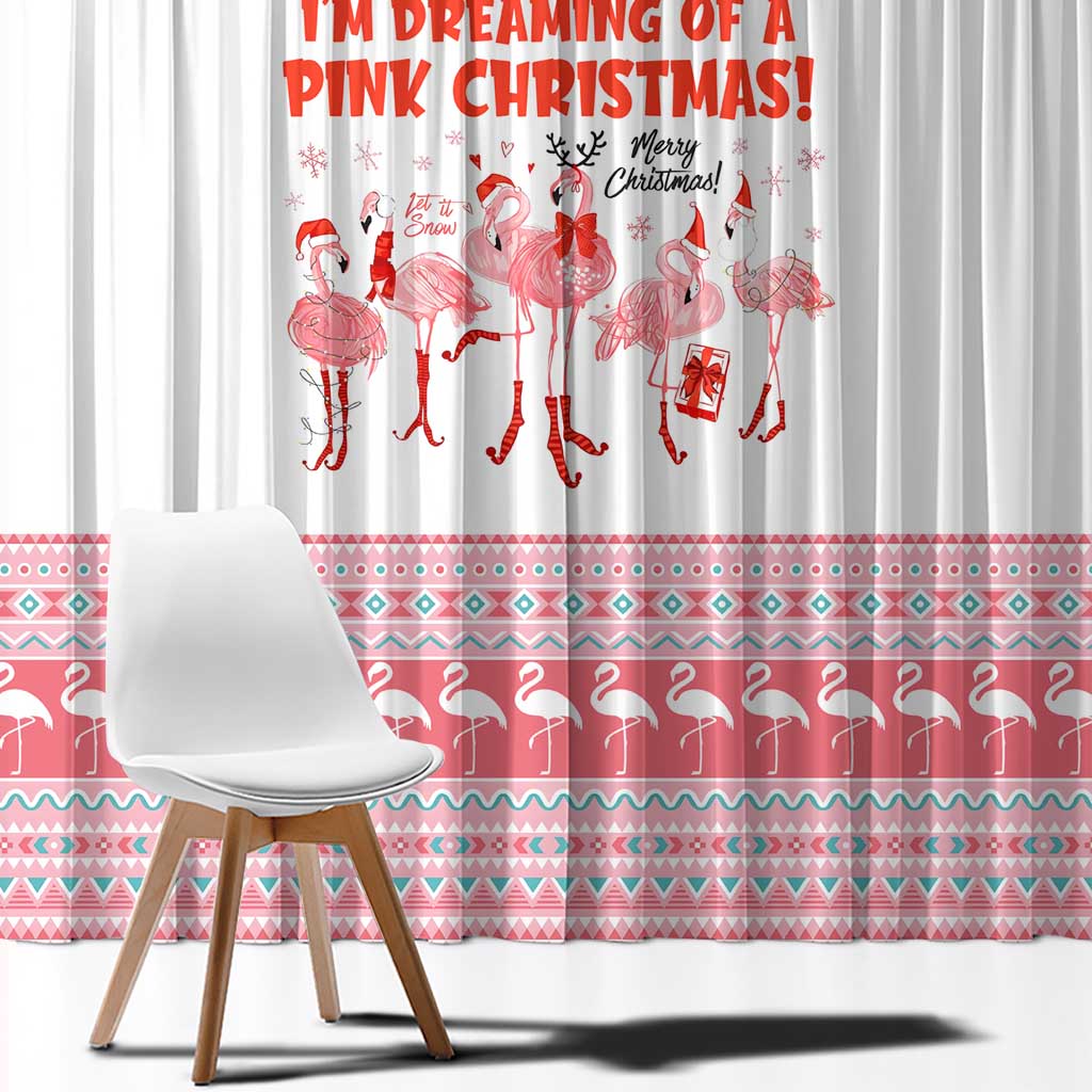 I'm Dreaming Of A Pink Christmas Flamingo Christmas Christmas Window Curtain Xmas Holiday Patterns - Wonder Print Shop