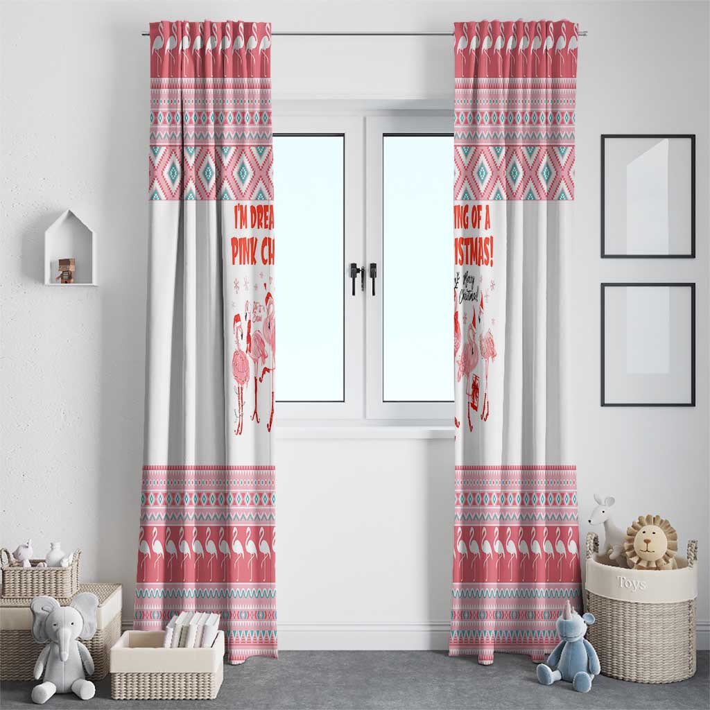 I'm Dreaming Of A Pink Christmas Flamingo Christmas Christmas Window Curtain Xmas Holiday Patterns - Wonder Print Shop