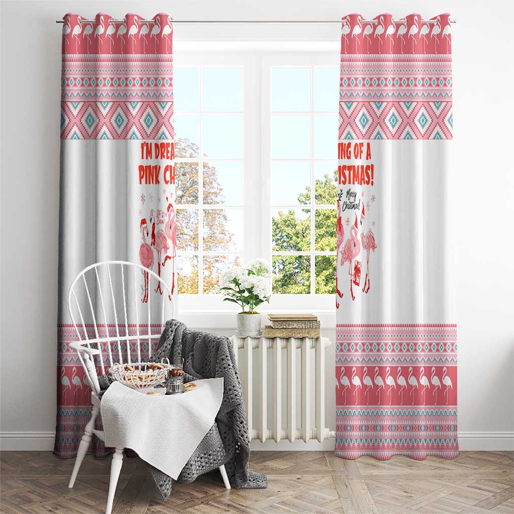 I'm Dreaming Of A Pink Christmas Flamingo Christmas Christmas Window Curtain Xmas Holiday Patterns - Wonder Print Shop