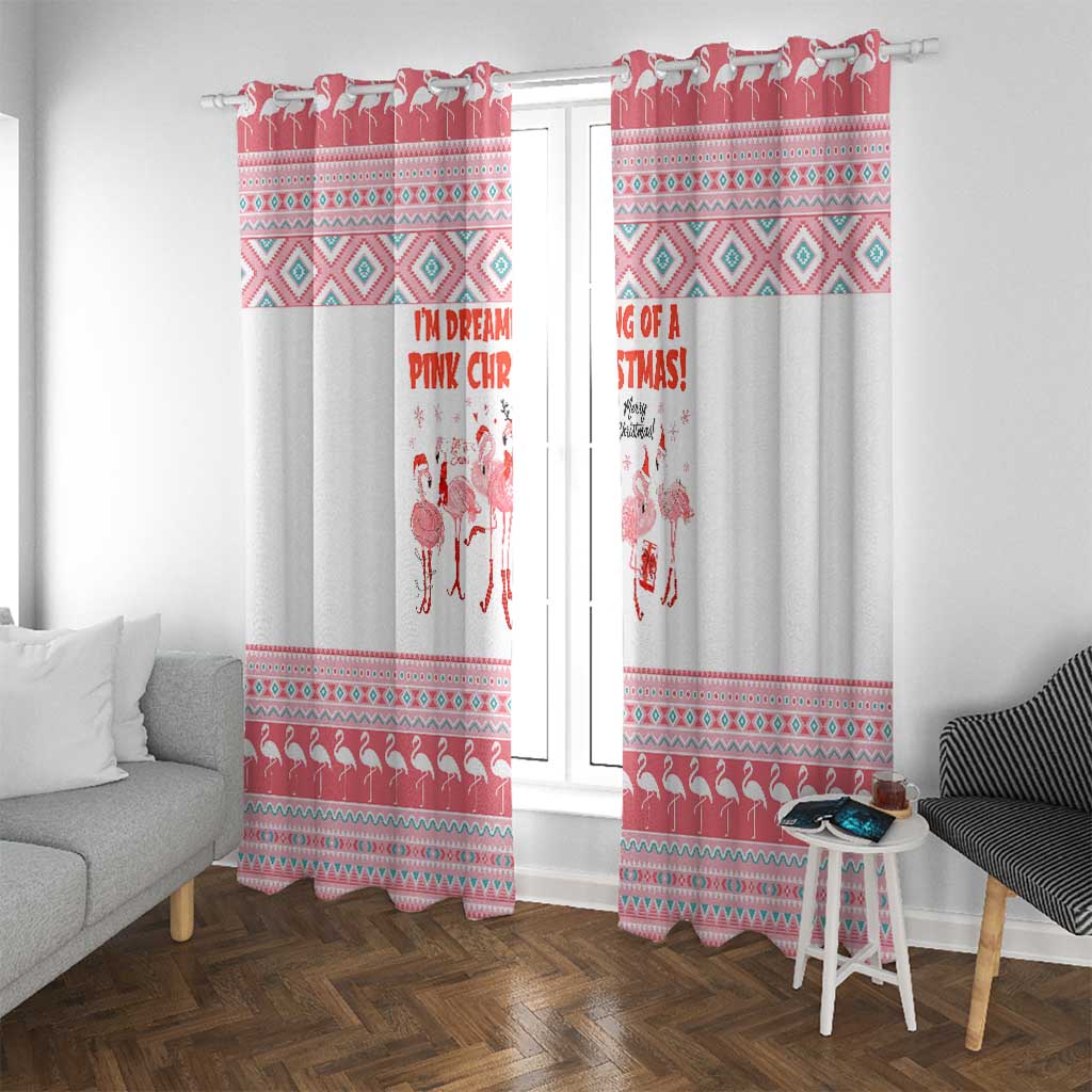 I'm Dreaming Of A Pink Christmas Flamingo Christmas Christmas Window Curtain Xmas Holiday Patterns - Wonder Print Shop