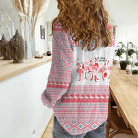 I'm Dreaming Of A Pink Christmas Flamingo Christmas Christmas Women Casual Shirt Xmas Holiday Patterns - Wonder Print Shop