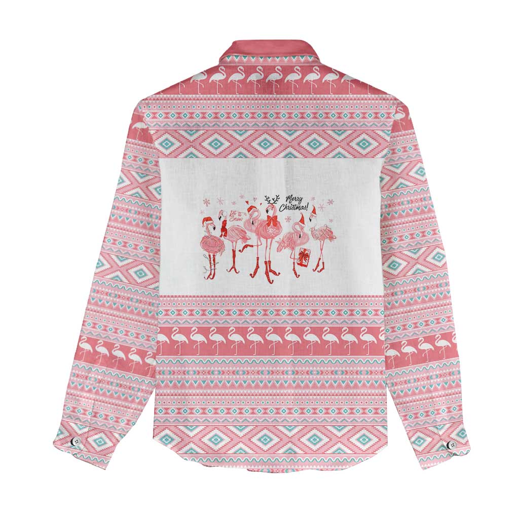 I'm Dreaming Of A Pink Christmas Flamingo Christmas Christmas Women Casual Shirt Xmas Holiday Patterns - Wonder Print Shop