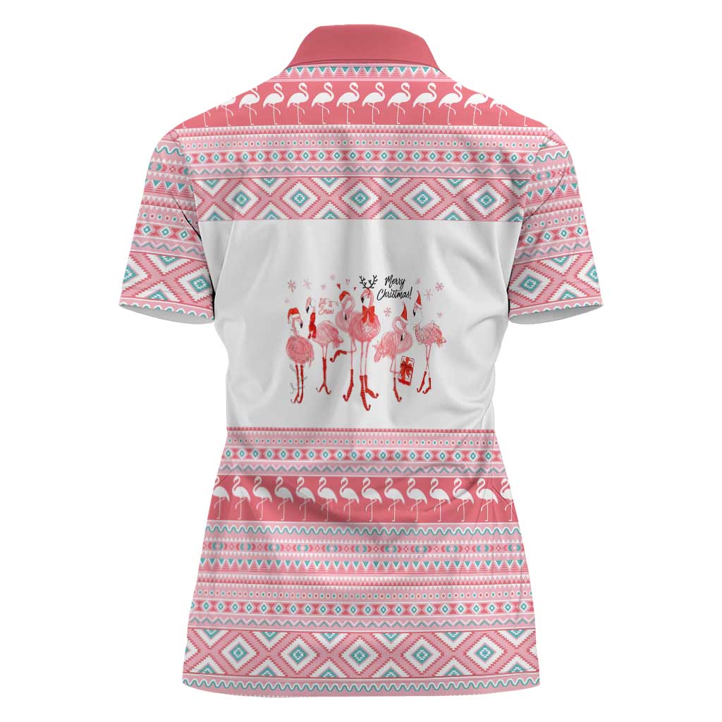 I'm Dreaming Of A Pink Christmas Flamingo Christmas Christmas Women Polo Shirt Xmas Holiday Patterns - Wonder Print Shop