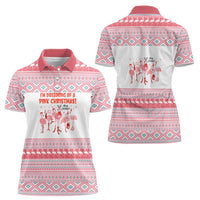 I'm Dreaming Of A Pink Christmas Flamingo Christmas Christmas Women Polo Shirt Xmas Holiday Patterns - Wonder Print Shop