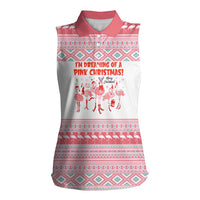 I'm Dreaming Of A Pink Christmas Flamingo Christmas Christmas Women Sleeveless Polo Shirt Xmas Holiday Patterns - Wonder Print Shop
