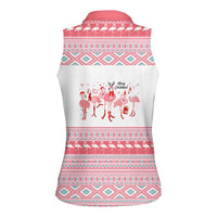 I'm Dreaming Of A Pink Christmas Flamingo Christmas Christmas Women Sleeveless Polo Shirt Xmas Holiday Patterns - Wonder Print Shop