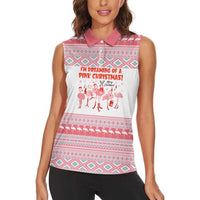 I'm Dreaming Of A Pink Christmas Flamingo Christmas Christmas Women Sleeveless Polo Shirt Xmas Holiday Patterns - Wonder Print Shop