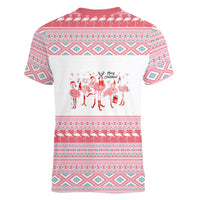 I'm Dreaming Of A Pink Christmas Flamingo Christmas Christmas Women V-Neck T-Shirt Xmas Holiday Patterns - Wonder Print Shop