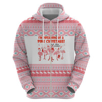 I'm Dreaming Of A Pink Christmas Flamingo Christmas Christmas Zip Hoodie Xmas Holiday Patterns - Wonder Print Shop