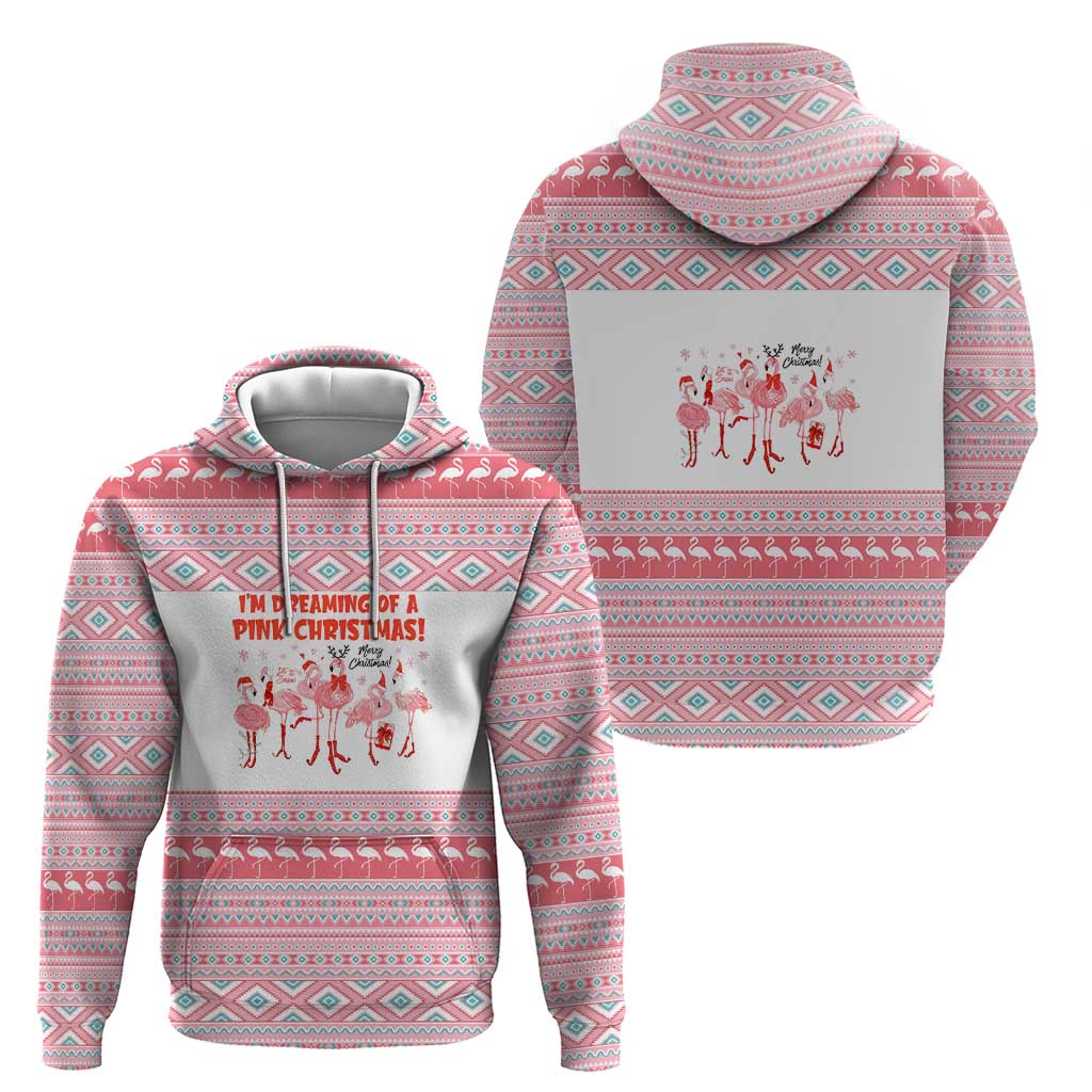 I'm Dreaming Of A Pink Christmas Flamingo Christmas Christmas Zip Hoodie Xmas Holiday Patterns - Wonder Print Shop