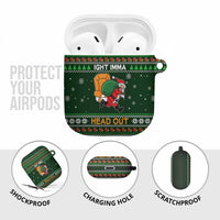 Ight Imma Head Out Santa Funny Christmas Christmas AirPods Case Xmas Holiday Patterns - Wonder Print Shop