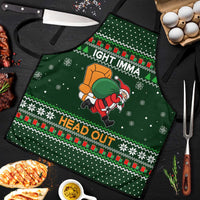 Ight Imma Head Out Santa Funny Christmas Christmas Apron Xmas Holiday Patterns - Wonder Print Shop