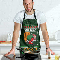 Ight Imma Head Out Santa Funny Christmas Christmas Apron Xmas Holiday Patterns - Wonder Print Shop