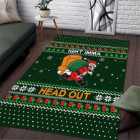 Ight Imma Head Out Santa Funny Christmas Christmas Area Rug Xmas Holiday Patterns - Wonder Print Shop