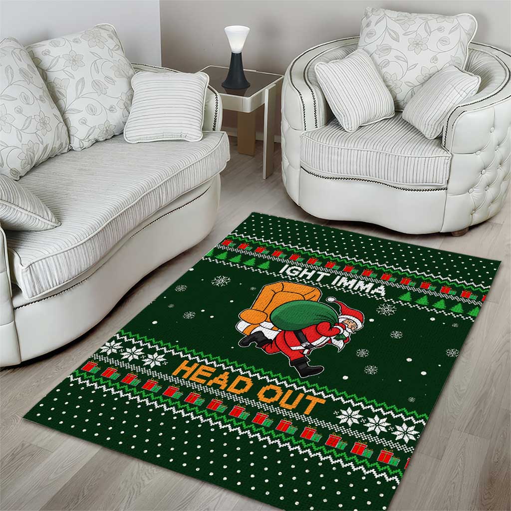 Ight Imma Head Out Santa Funny Christmas Christmas Area Rug Xmas Holiday Patterns - Wonder Print Shop