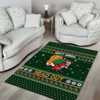Ight Imma Head Out Santa Funny Christmas Christmas Area Rug Xmas Holiday Patterns - Wonder Print Shop