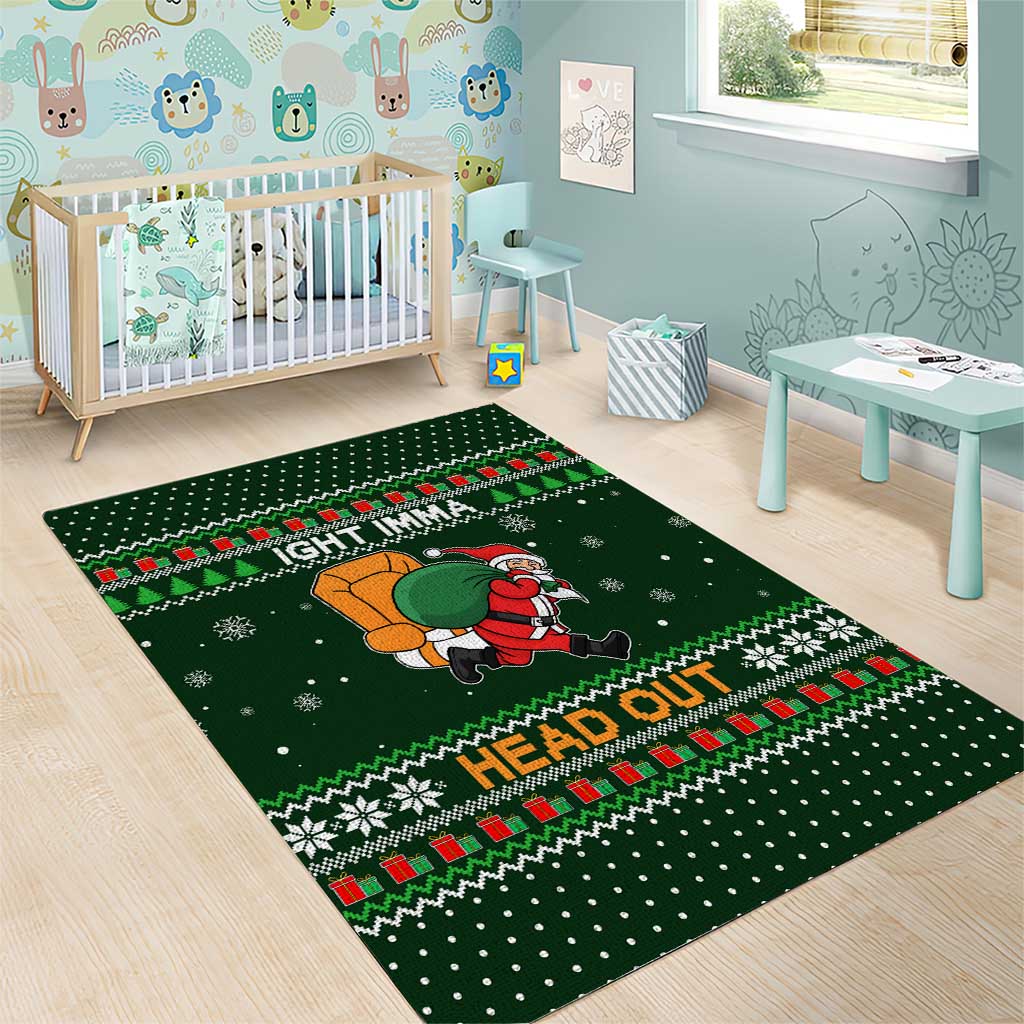 Ight Imma Head Out Santa Funny Christmas Christmas Area Rug Xmas Holiday Patterns - Wonder Print Shop