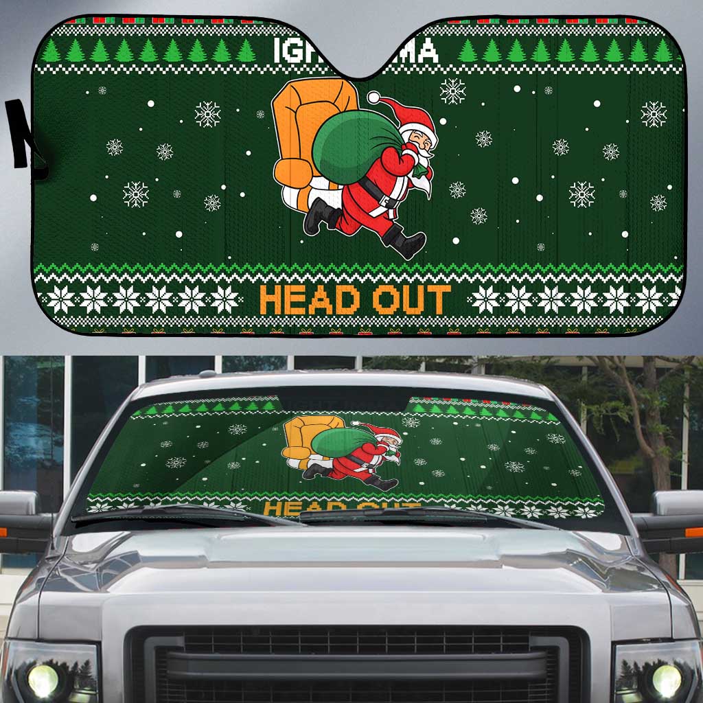 Ight Imma Head Out Santa Funny Christmas Christmas Auto Sun Shade Xmas Holiday Patterns - Wonder Print Shop