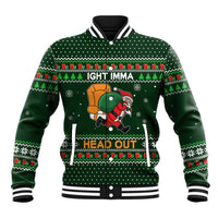 Ight Imma Head Out Santa Funny Christmas Christmas Baseball Jacket Xmas Holiday Patterns - Wonder Print Shop