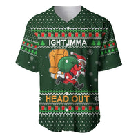 Ight Imma Head Out Santa Funny Christmas Christmas Baseball Jersey Xmas Holiday Patterns - Wonder Print Shop