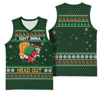 Ight Imma Head Out Santa Funny Christmas Christmas Basketball Jersey Xmas Holiday Patterns - Wonder Print Shop