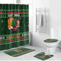 Ight Imma Head Out Santa Funny Christmas Christmas Bathroom Set Xmas Holiday Patterns - Wonder Print Shop