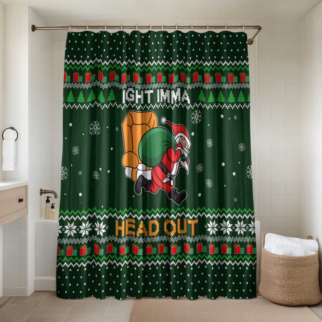 Ight Imma Head Out Santa Funny Christmas Christmas Bathroom Set Xmas Holiday Patterns - Wonder Print Shop