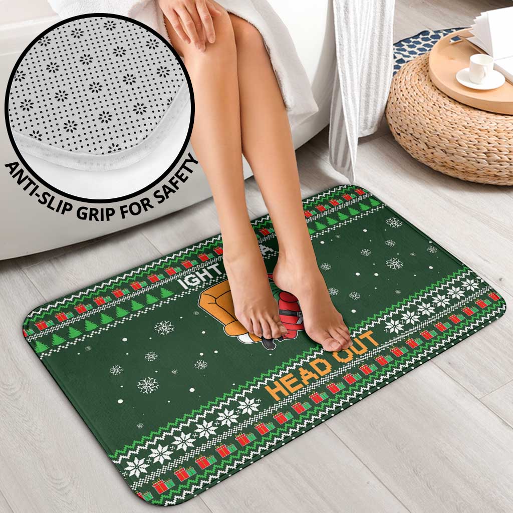 Ight Imma Head Out Santa Funny Christmas Christmas Bathroom Set Xmas Holiday Patterns - Wonder Print Shop