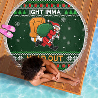 Ight Imma Head Out Santa Funny Christmas Christmas Beach Blanket Xmas Holiday Patterns - Wonder Print Shop