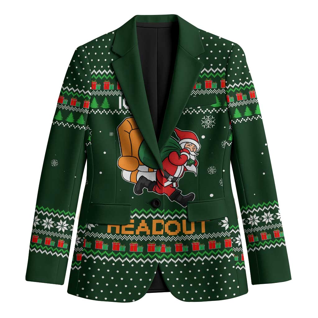 Ight Imma Head Out Santa Funny Christmas Christmas Blazer Xmas Holiday Patterns - Wonder Print Shop