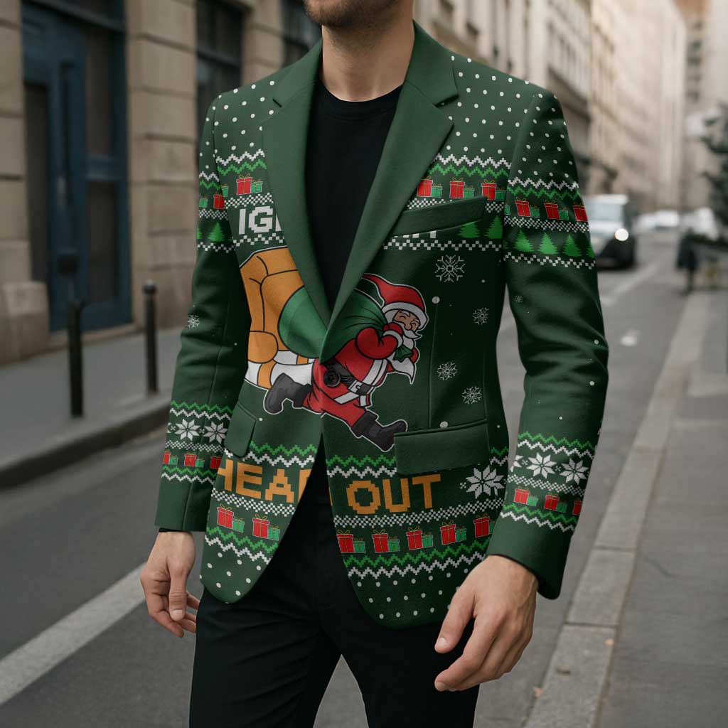 Ight Imma Head Out Santa Funny Christmas Christmas Blazer Xmas Holiday Patterns - Wonder Print Shop
