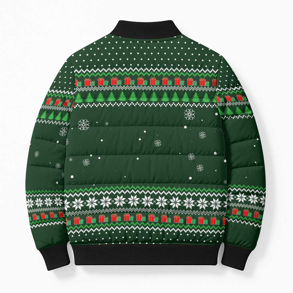 Ight Imma Head Out Santa Funny Christmas Christmas Bomber Puffer Jacket Xmas Holiday Patterns - Wonder Print Shop