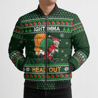 Ight Imma Head Out Santa Funny Christmas Christmas Bomber Puffer Jacket Xmas Holiday Patterns - Wonder Print Shop