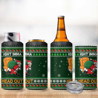 Ight Imma Head Out Santa Funny Christmas Christmas 4 in 1 Can Cooler Tumbler Xmas Holiday Patterns - Wonder Print Shop