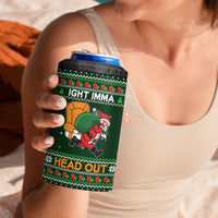 Ight Imma Head Out Santa Funny Christmas Christmas 4 in 1 Can Cooler Tumbler Xmas Holiday Patterns - Wonder Print Shop