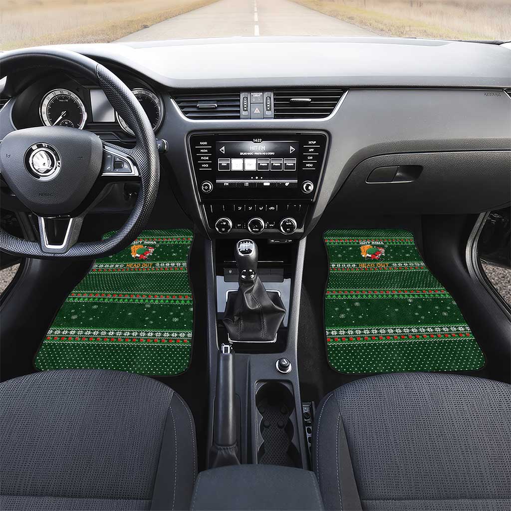 Ight Imma Head Out Santa Funny Christmas Christmas Car Mats Xmas Holiday Patterns - Wonder Print Shop