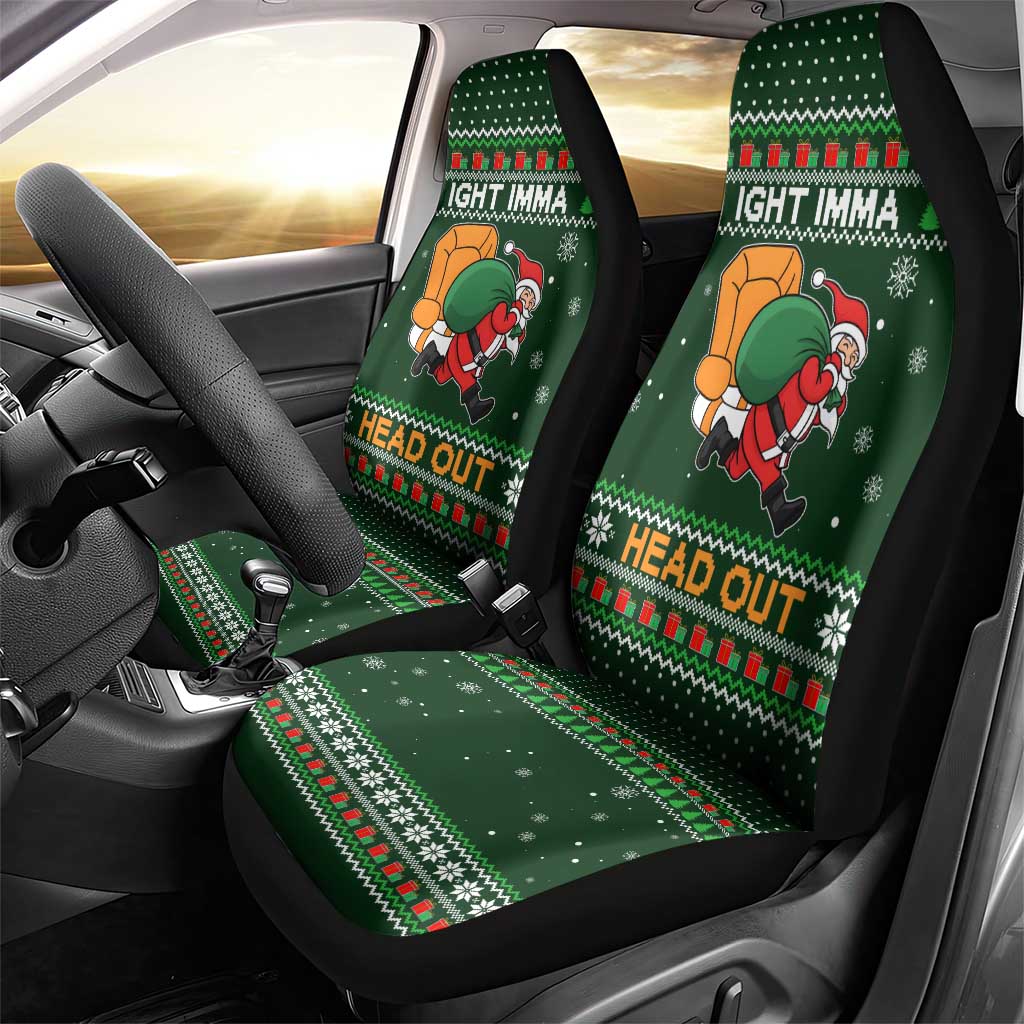 Ight Imma Head Out Santa Funny Christmas Christmas Car Seat Cover Xmas Holiday Patterns - Wonder Print Shop