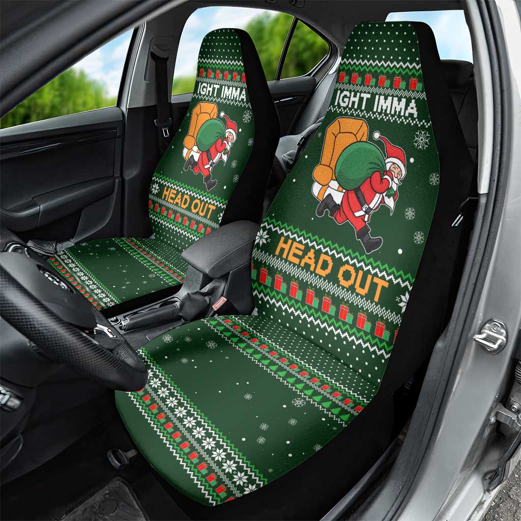 Ight Imma Head Out Santa Funny Christmas Christmas Car Seat Cover Xmas Holiday Patterns - Wonder Print Shop