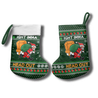 Ight Imma Head Out Santa Funny Christmas Christmas Stocking Xmas Holiday Patterns - Wonder Print Shop