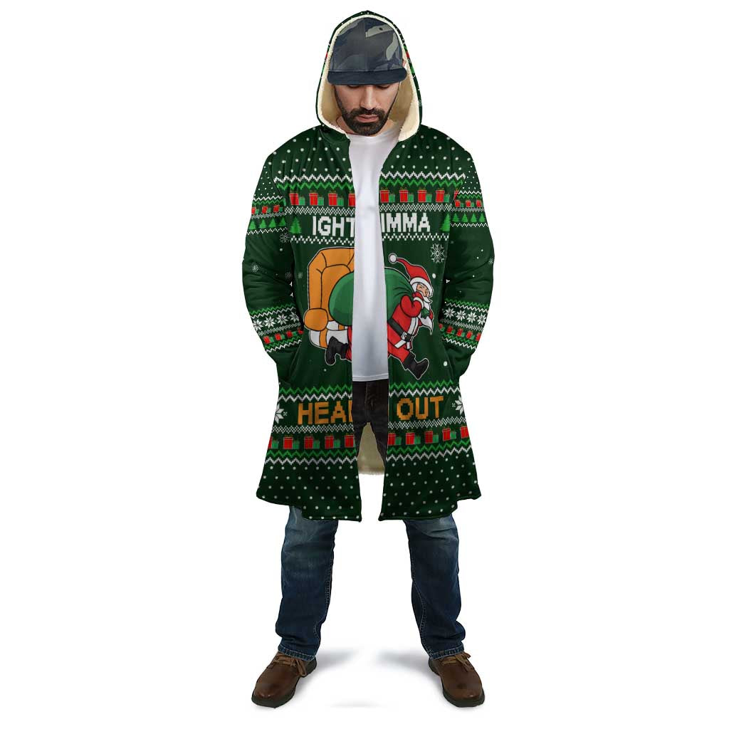 Ight Imma Head Out Santa Funny Christmas Christmas Cloak Xmas Holiday Patterns - Wonder Print Shop