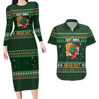 Ight Imma Head Out Santa Funny Christmas Christmas Couples Matching Long Sleeve Bodycon Dress and Hawaiian Shirt Xmas Holiday Patterns - Wonder Print Shop