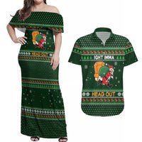 Ight Imma Head Out Santa Funny Christmas Christmas Couples Matching Off Shoulder Maxi Dress and Hawaiian Shirt Xmas Holiday Patterns - Wonder Print Shop