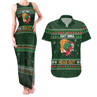 Ight Imma Head Out Santa Funny Christmas Christmas Couples Matching Tank Maxi Dress and Hawaiian Shirt Xmas Holiday Patterns - Wonder Print Shop