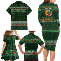 Ight Imma Head Out Santa Funny Christmas Christmas Family Matching Long Sleeve Bodycon Dress and Hawaiian Shirt Xmas Holiday Patterns - Wonder Print Shop