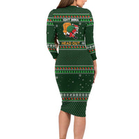 Ight Imma Head Out Santa Funny Christmas Christmas Family Matching Long Sleeve Bodycon Dress and Hawaiian Shirt Xmas Holiday Patterns - Wonder Print Shop