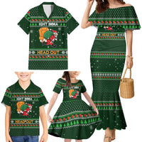 Ight Imma Head Out Santa Funny Christmas Christmas Family Matching Mermaid Dress and Hawaiian Shirt Xmas Holiday Patterns - Wonder Print Shop