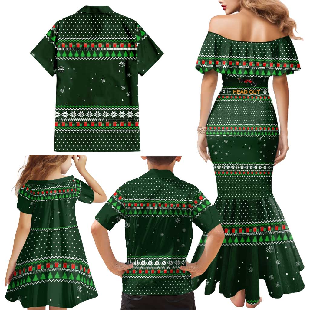 Ight Imma Head Out Santa Funny Christmas Christmas Family Matching Mermaid Dress and Hawaiian Shirt Xmas Holiday Patterns - Wonder Print Shop