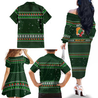 Ight Imma Head Out Santa Funny Christmas Christmas Family Matching Off The Shoulder Long Sleeve Dress and Hawaiian Shirt Xmas Holiday Patterns - Wonder Print Shop