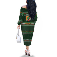 Ight Imma Head Out Santa Funny Christmas Christmas Family Matching Off The Shoulder Long Sleeve Dress and Hawaiian Shirt Xmas Holiday Patterns - Wonder Print Shop