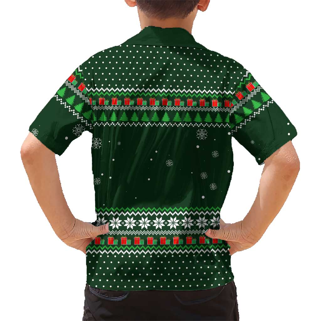 Ight Imma Head Out Santa Funny Christmas Christmas Family Matching Off Shoulder Short Dress and Hawaiian Shirt Xmas Holiday Patterns - Wonder Print Shop